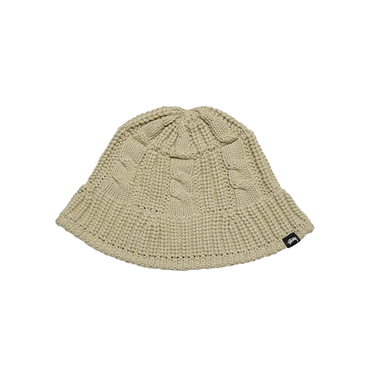 Stussy Cable Knit Bucket Hat 'Oat'