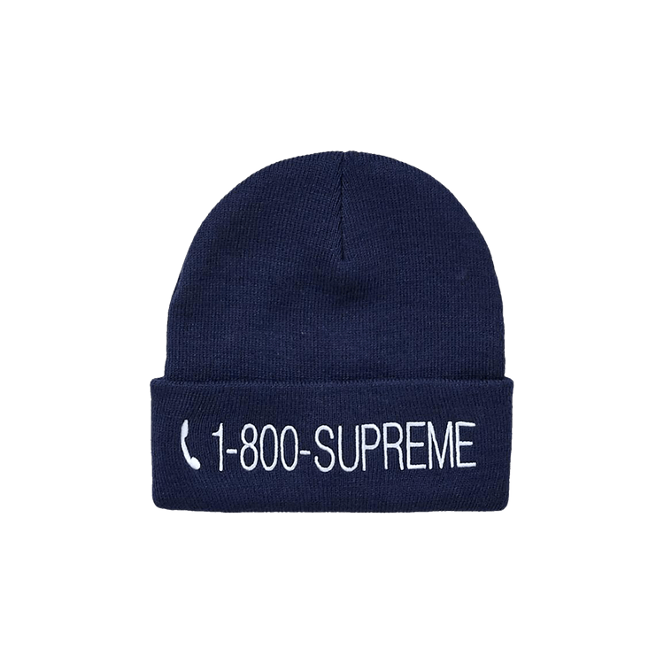 Supreme 1-800 Beanie 'Navy'