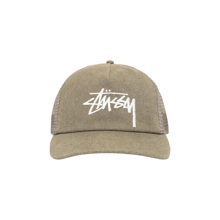 Stussy Mid-Depth Big Stock Mesh Snapback 'Army Green'