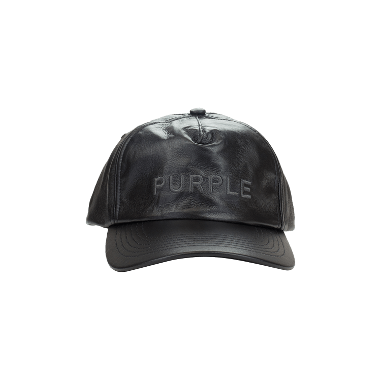 PURPLE BRAND Purple 5 Panel Leather Hat 'Black'