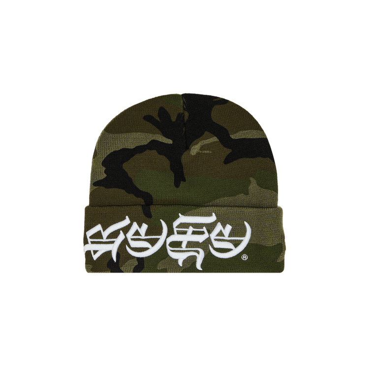 Supreme New Era Blackletter Beanie 'Woodland Camo'