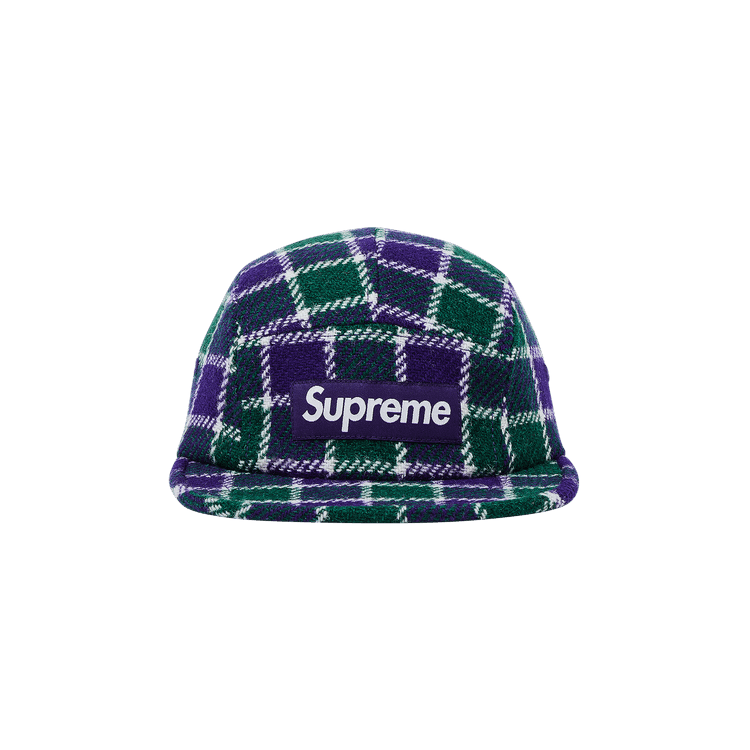 Supreme Harris Tweed Camp Cap 'Green Plaid'