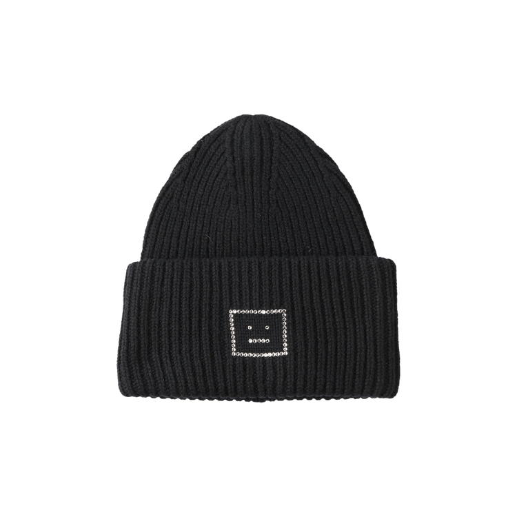 Acne Studios Crystal Face Logo Beanie 'Black'