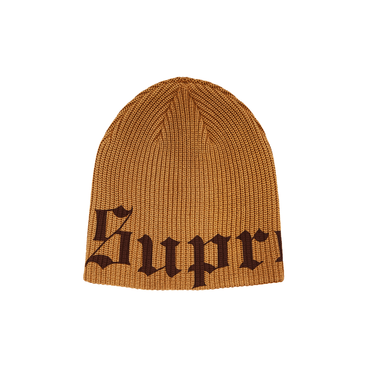 Supreme Old English Printed Beanie 'Tan'