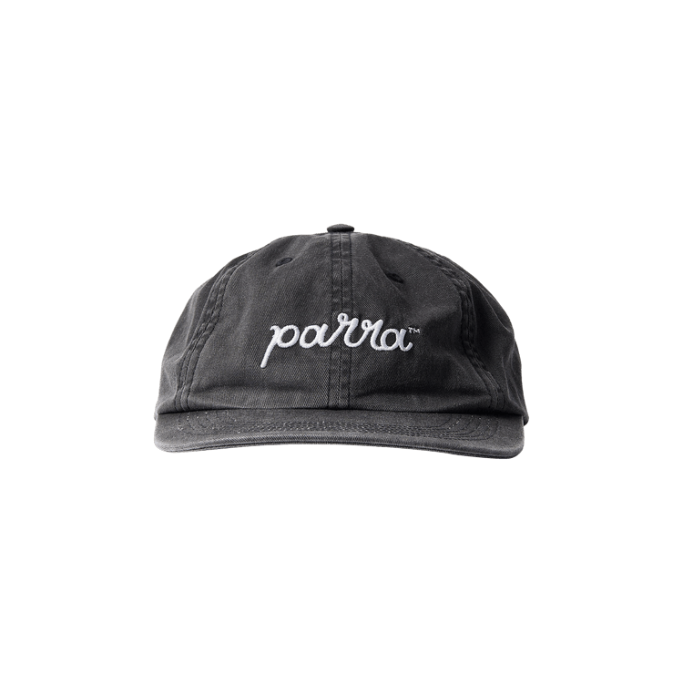 Parra Scripted 6 Panel Hat 'Washed Black'
