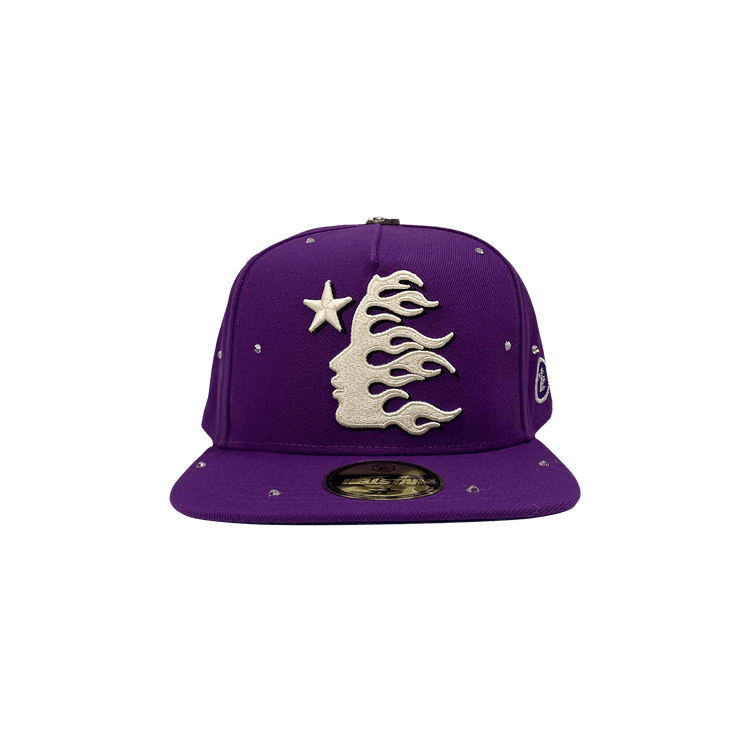 Hellstar Og Logo Hat Fitted + Rhinestones 'Purple'
