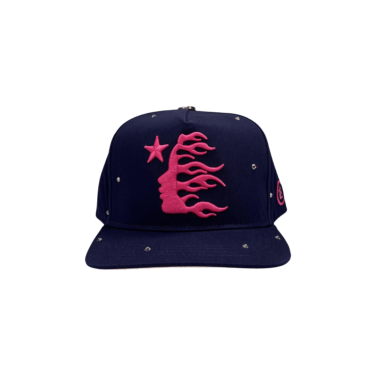 Hellstar Og Logo Hat Snapback + Rhinestones 'Navy'