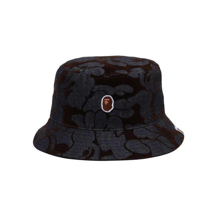 BAPE Camo Flocked Denim One Point Bucket Hat 'Indigo'