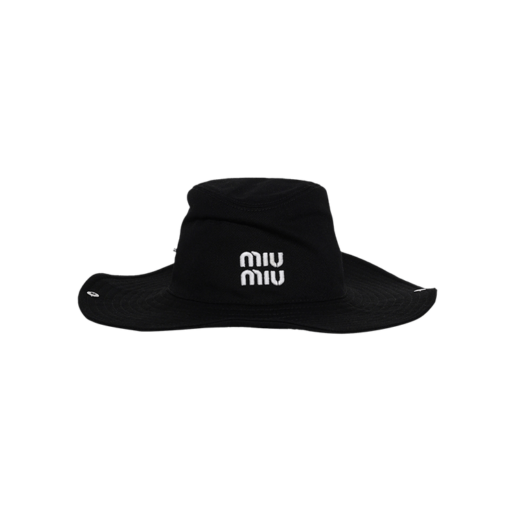 Miu Miu Drill Cowboy Hat 'Black/White'