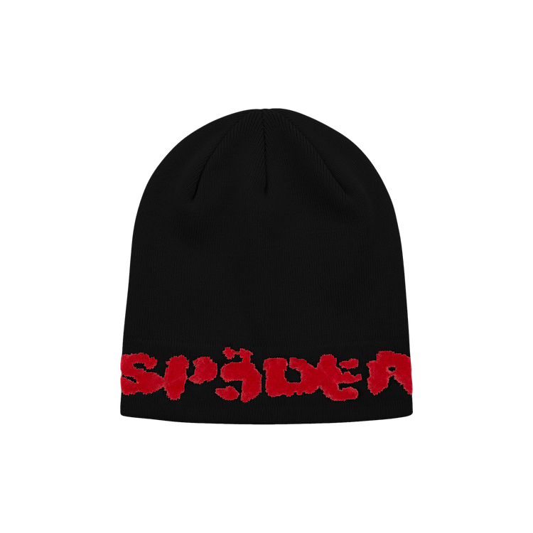 Sp5der Fuzzy Logo Mohair Beanie 'Black'