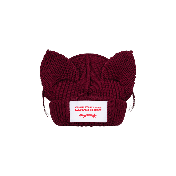 Charles Jeffrey Loverboy Chunky Ears Beanie 'Red Bordeaux'