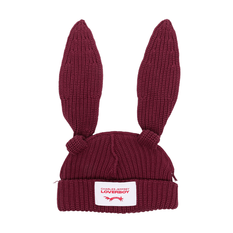 Charles Jeffrey Loverboy Chunky Rabbit Beanie 'Bordeaux Red'