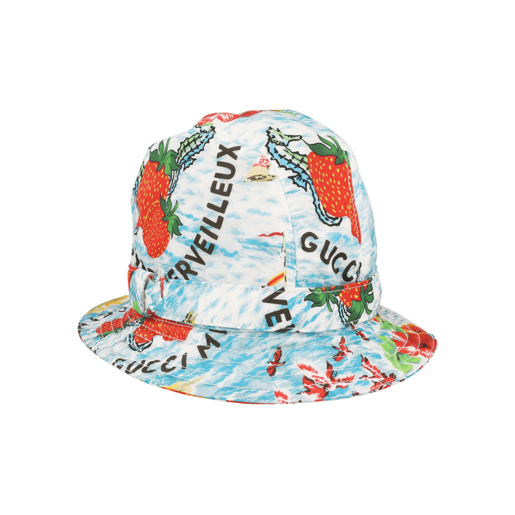 Gucci Kids Printed Bucket Hat 'Light Blue/Red/Multicolor'