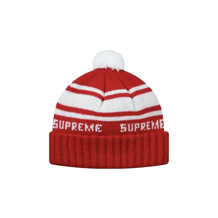 Supreme Classic Stripe Beanie 'Red'