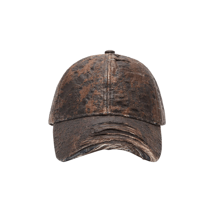 Acne Studios Distressed Monogram Denim Cap 'Brown'