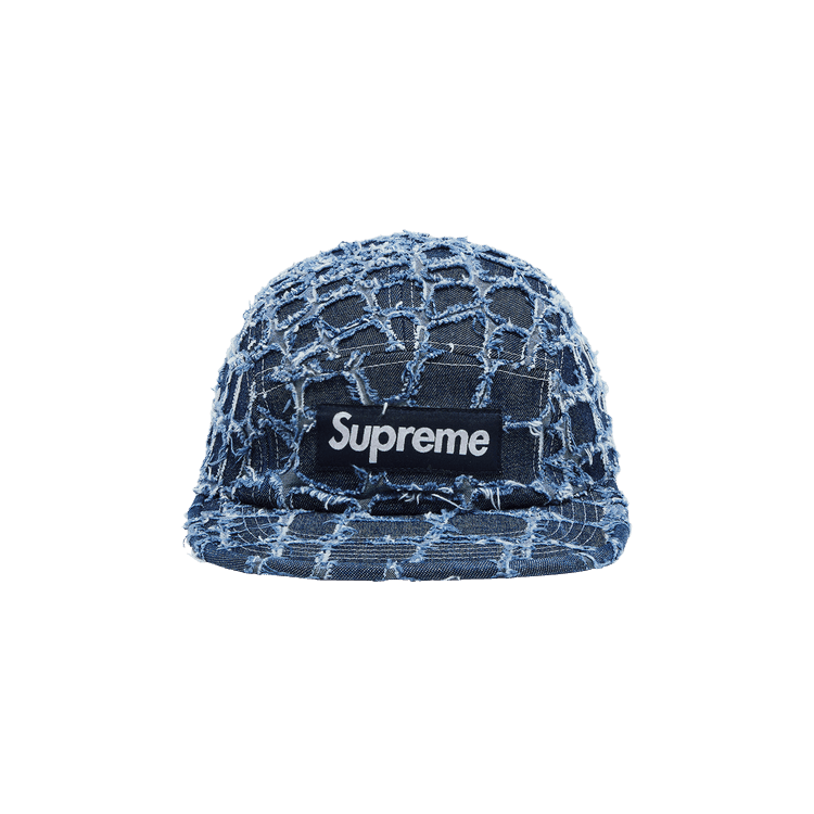 Supreme Frayed Croc Denim Camp Cap 'Indigo'