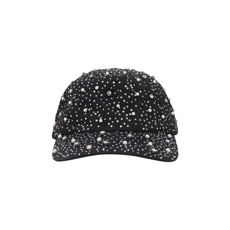 Birth Of Royal Child Pearl & Rhinestone Baseball Cap 'Black'