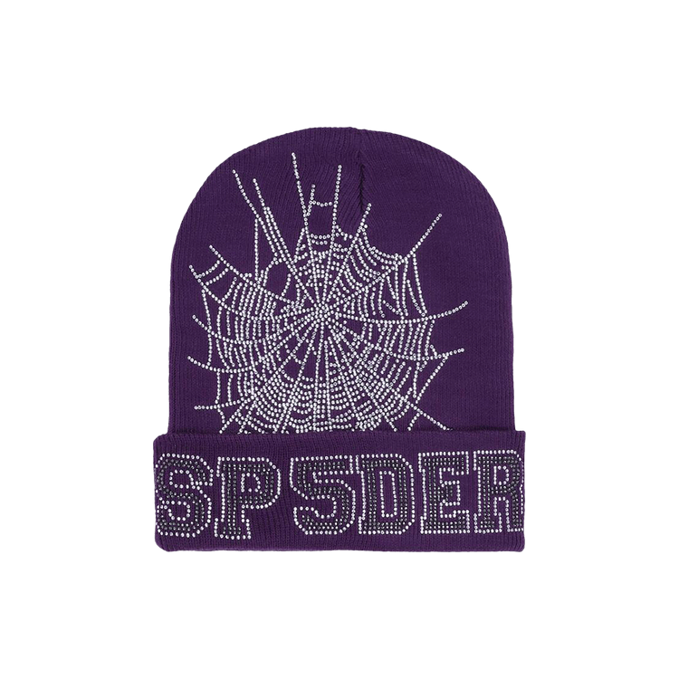 Sp5der Web Rhinestone Beanie 'Purple'