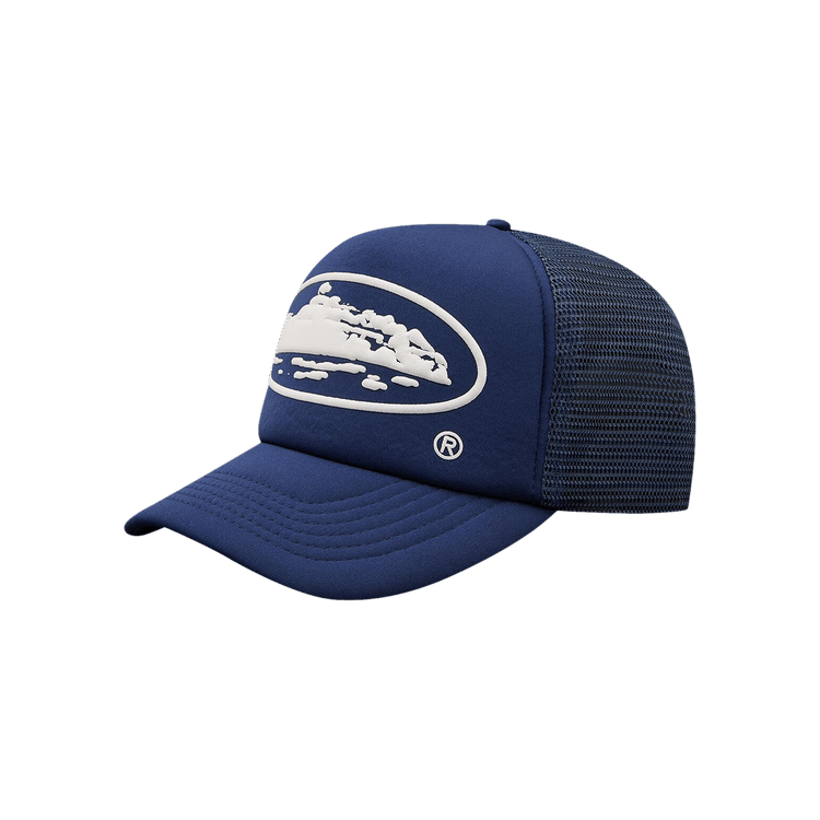 Corteiz Alcatraz Puff Print Trucker Hat 'Navy'