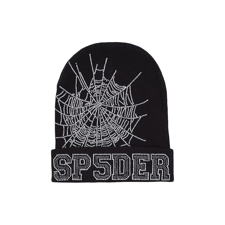 Sp5der Rhinestone Web Beanie 'Black'