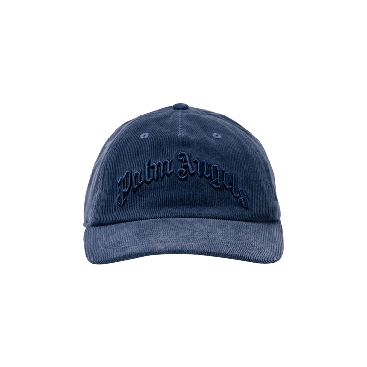 Palm Angels Curved Logo Corduroy Cap 'Vintage Black'