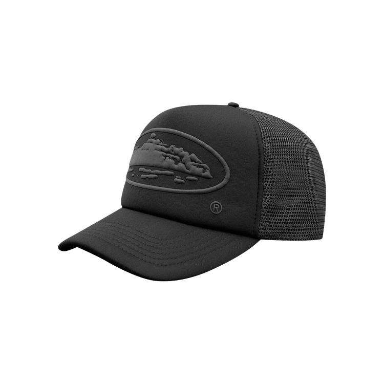 Corteiz Alcatraz Puff Print Trucker Hat 'Triple Black'