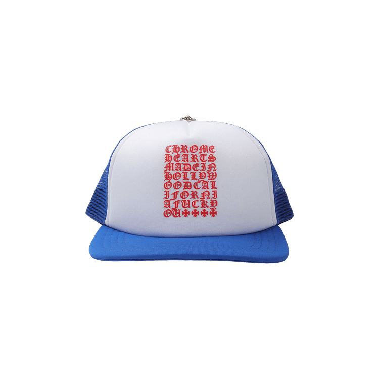 Chrome Hearts Eyechart Trucker Hat 'Blue/White/Red'