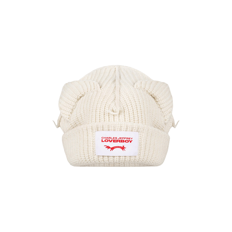 Charles Jeffrey Loverboy Supersized Chunky Ears Beanie 'Ecru'