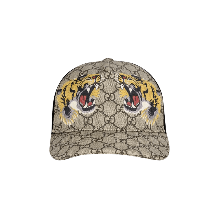 Gucci Tigers Print GG Supreme Baseball Hat 'Beige/Brown'