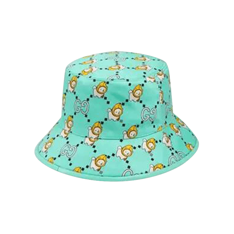 Gucci GG Animal Print Bucket Hat 'Light Blue'