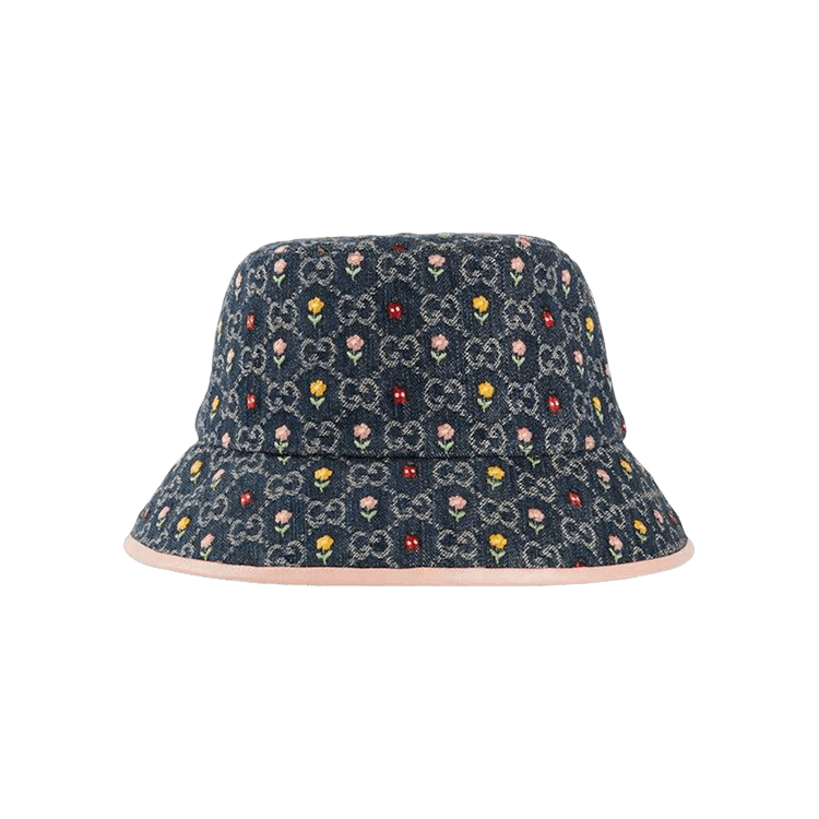 Gucci Embroidered Flower Denim Bucket Hat 'Blue/Multicolor'