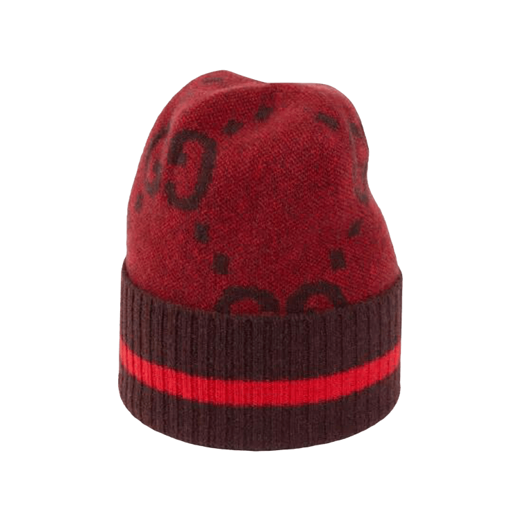 Gucci GG Cashmere Beanie 'Red/Brown'