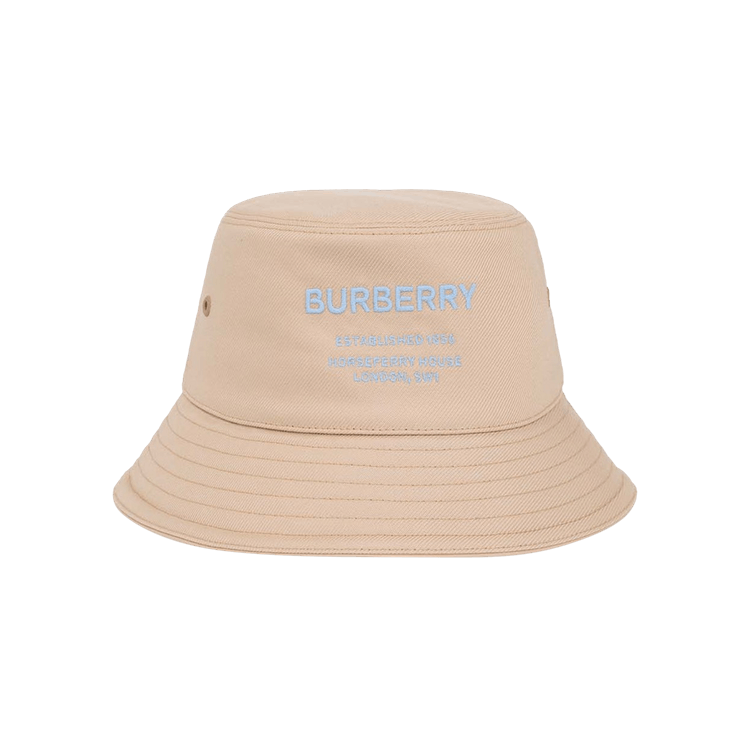Burberry Logo Embroidered Cotton Bucket Hat 'Soft Fawn'