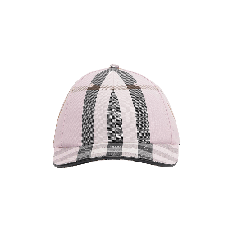 Burberry Logo Detail Check Cotton Baseball Cap 'Pink/Black'