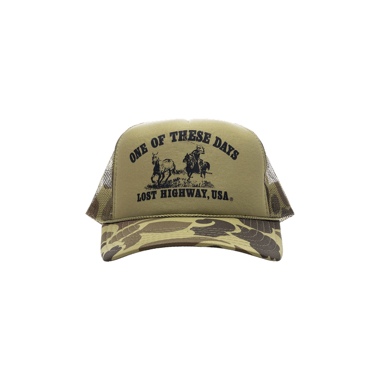 One Of These Days Lost Highway Foam Trucker Hat 'Light Green Camo'