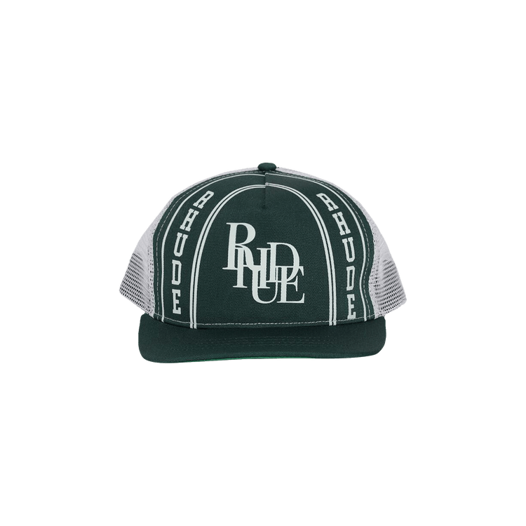 Rhude Collegiate Scramble Trucker Hat 'Green/Off White'