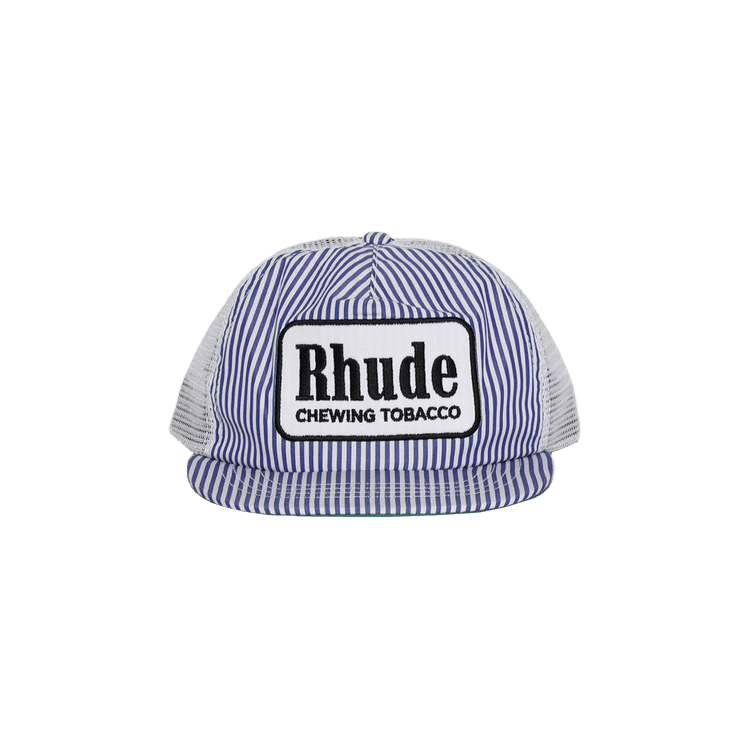 Rhude Striped Tobacco Trucker Hat 'Blue/White'