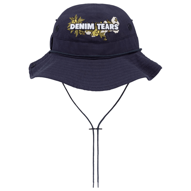 Denim Tears Cotton Floral Logo Bucket Hat 'Navy'
