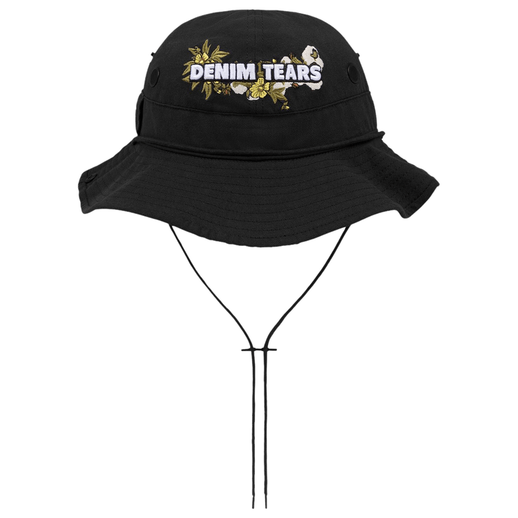 Denim Tears Cotton Floral Logo Bucket Hat 'Black'