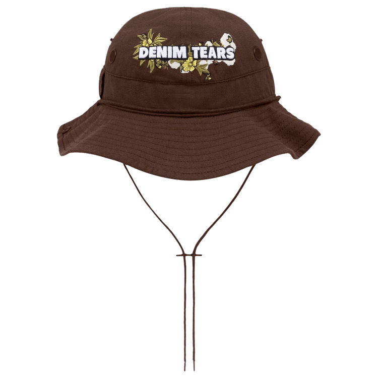 Denim Tears Cotton Floral Logo Bucket Hat 'Brown'
