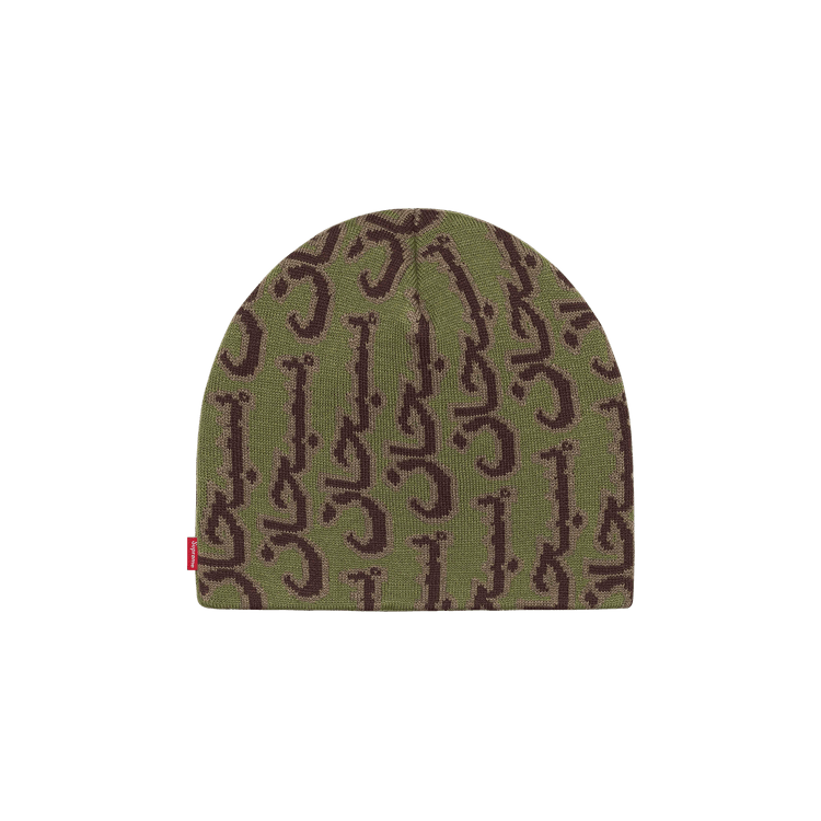 Supreme Arabic Jacquard Beanie 'Olive'