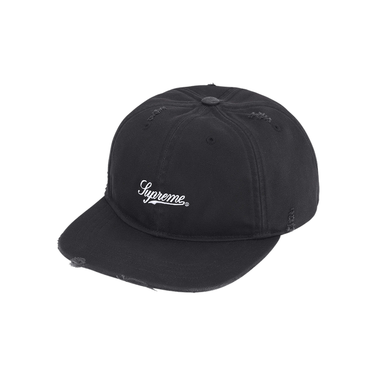 Supreme Distressed Script 6-Panel 'Black'