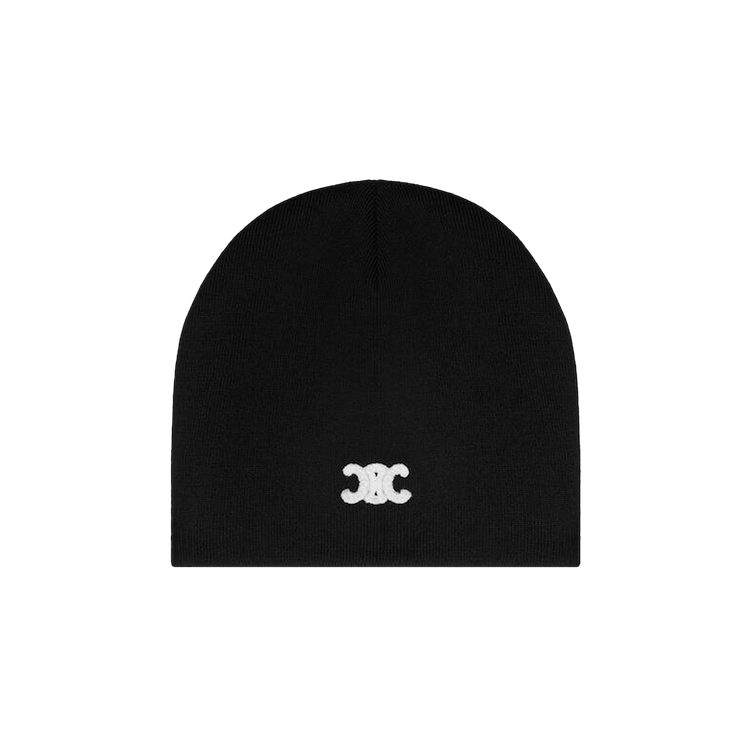CELINE Triomphe Beanie in Wool 'Black'