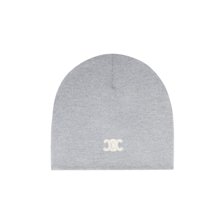 CELINE Triomphe Beanie in Wool 'Light Grey'