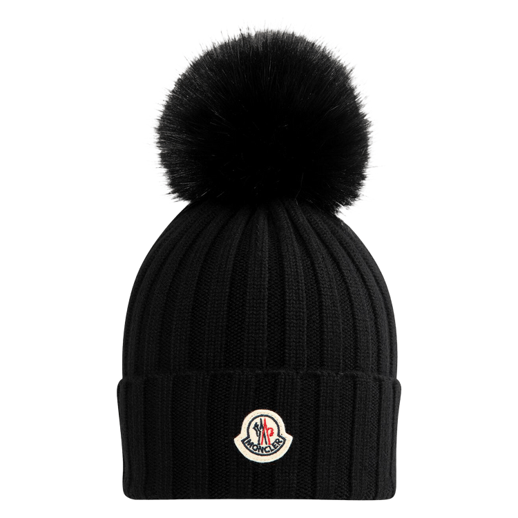 Moncler Pom Pom Wool Beanie 'Black'
