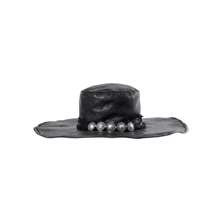 Ann Demeulemeester Tias Large Studs Leather Hat 'Black'