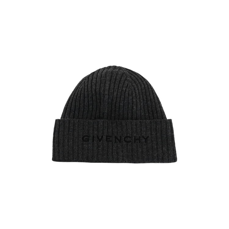 Givenchy Ribbed 4G Wool Blend Beanie 'Grey Black'