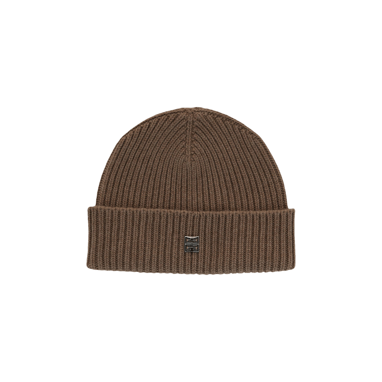 Givenchy Ribbed Wool-Blend Beanie 'Dark Beige'