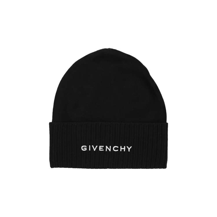 Givenchy Ribbed Embroidered Logo Beanie 'Black White'
