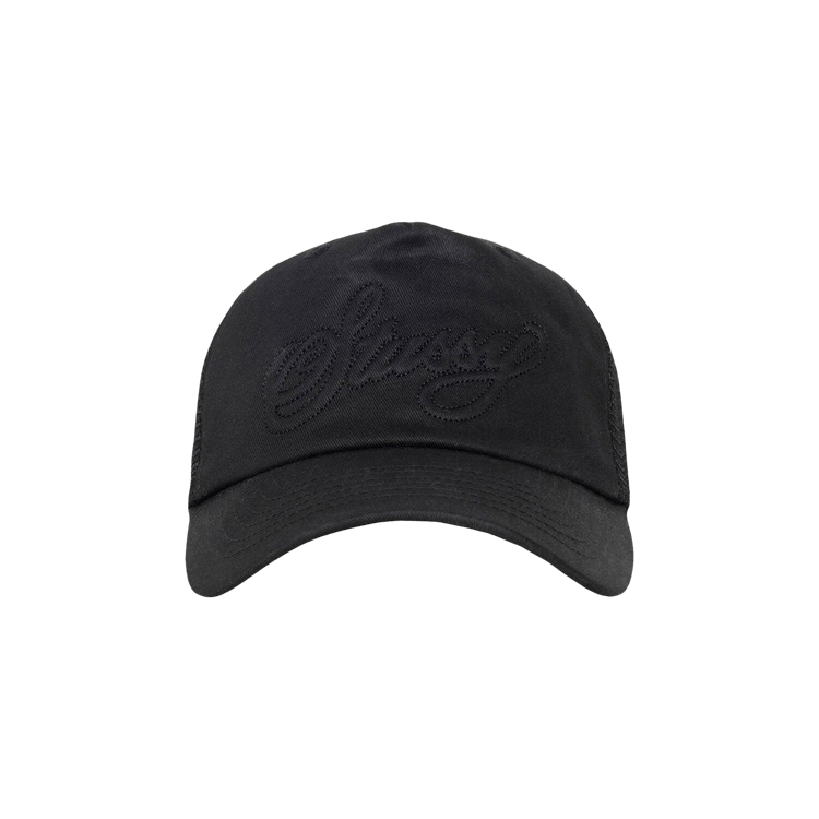 Stussy Cursive Stitch Trucker Hat 'Black'